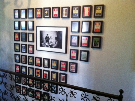 54 photos ~ 2" apart~ going up a staircase